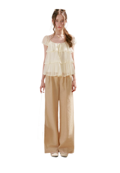 Tiered Ruffle Chiffon Blouse