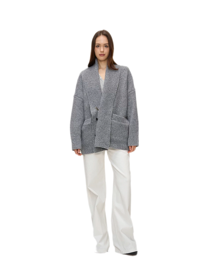Dense Knit Shawl Cardigan