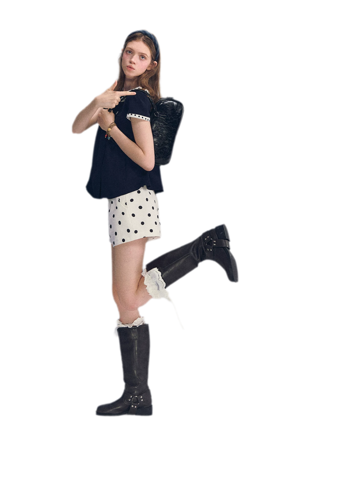 Polka Dot Doll Collar Top