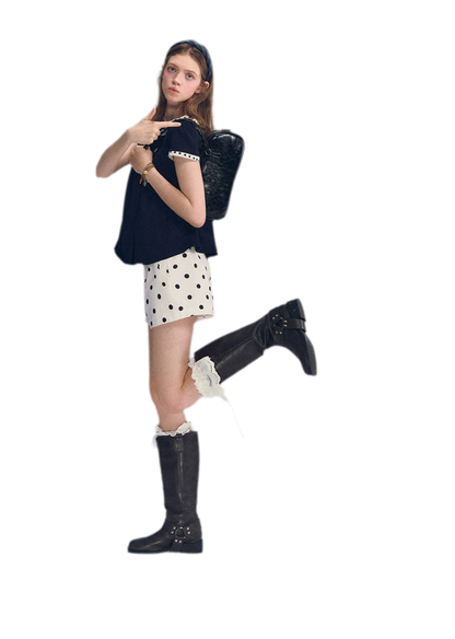 Polka Dot Doll Collar Top
