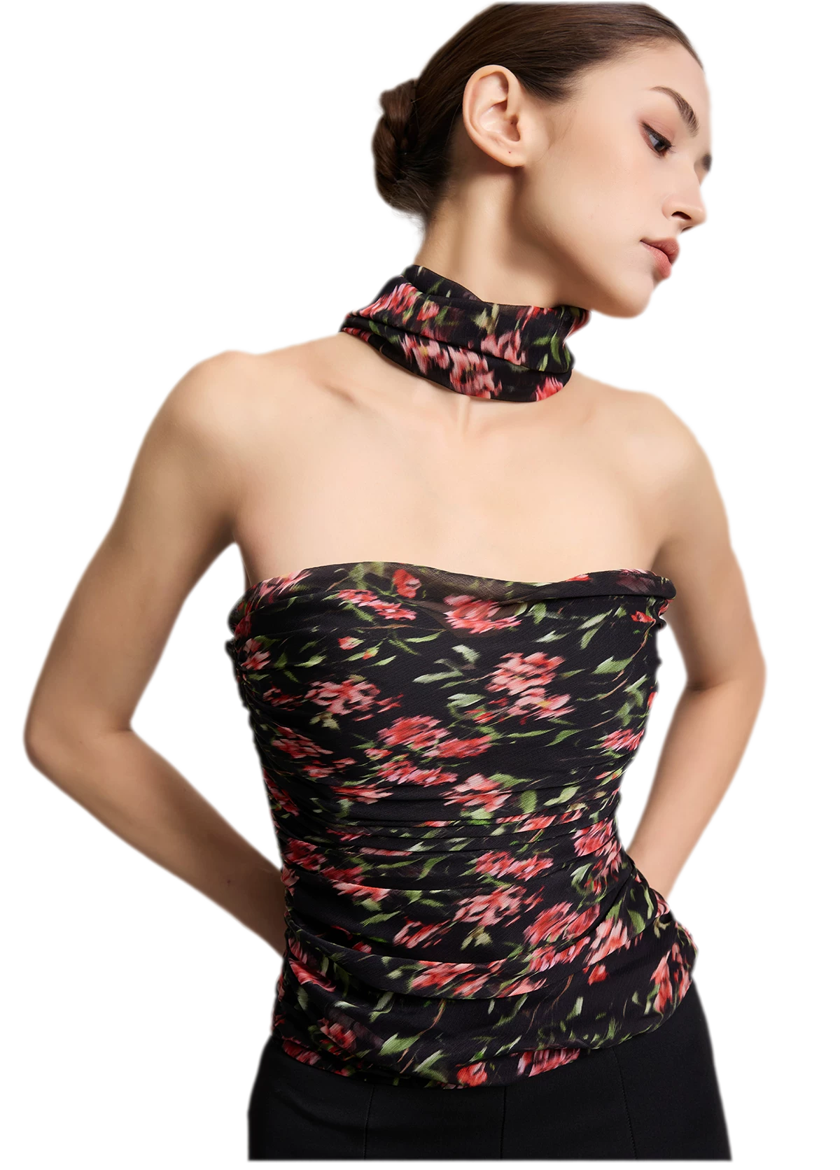 Ruched Strapless Bustier Top