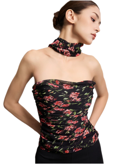 Ruched Strapless Bustier Top
