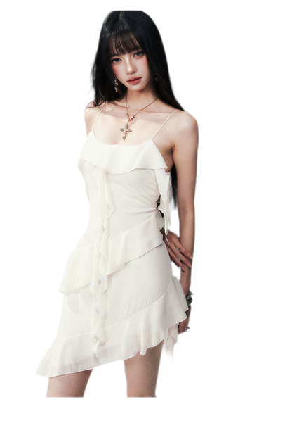 Ruffled Asymmetric Cami Dress