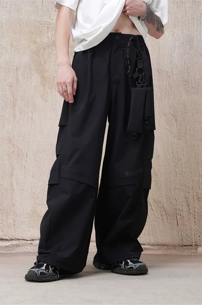 Teflon Wide-Leg Cargo Pants