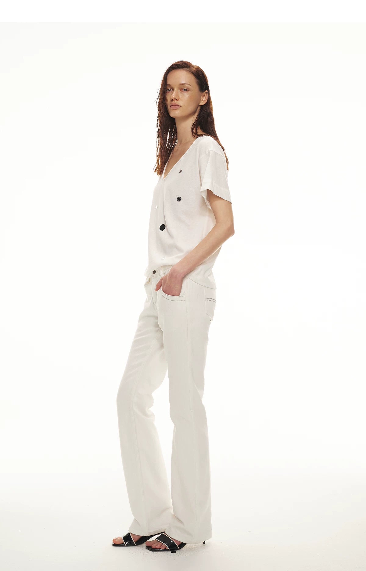 Relaxed Stylish V-Neck Short Sleeve T-Shirt