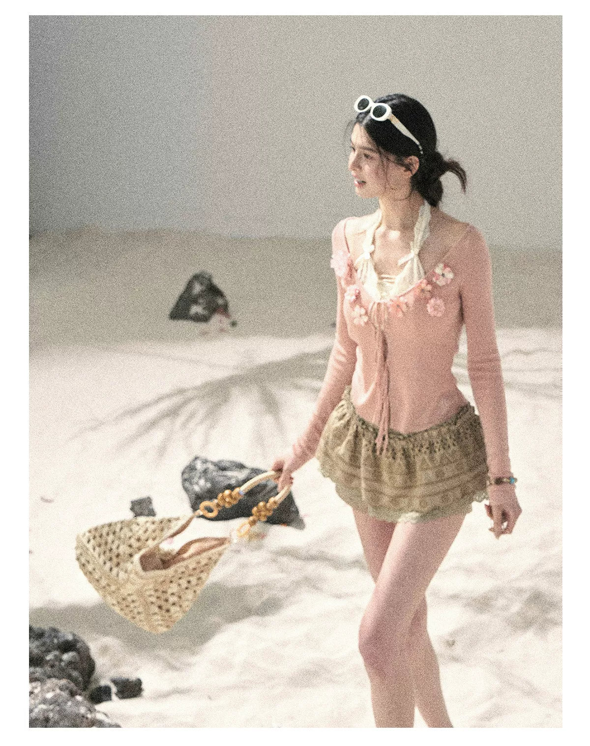 "Private Petals" French-style Sun Protection Cardigan