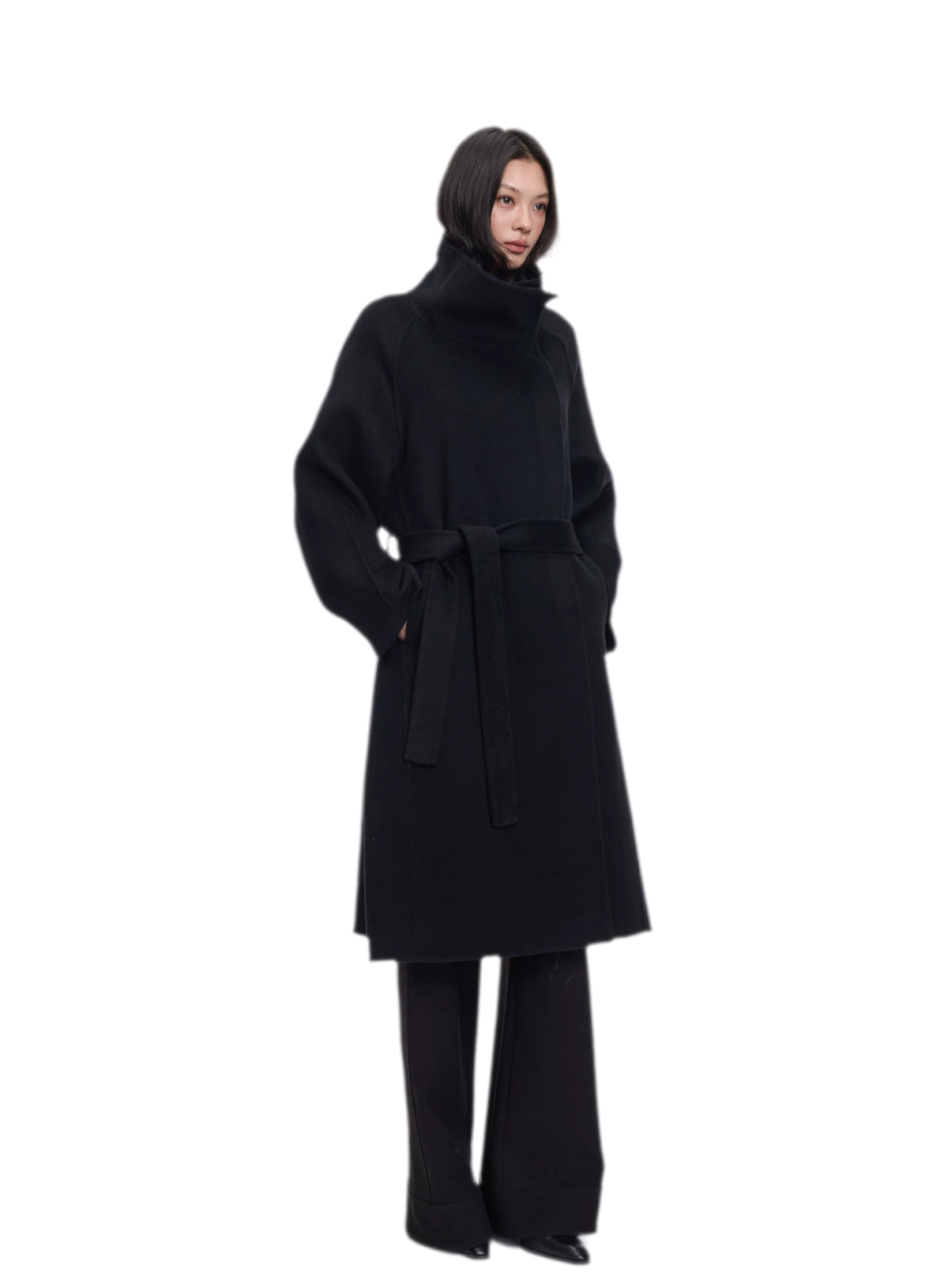 Double-Faced Wool Belted Coat