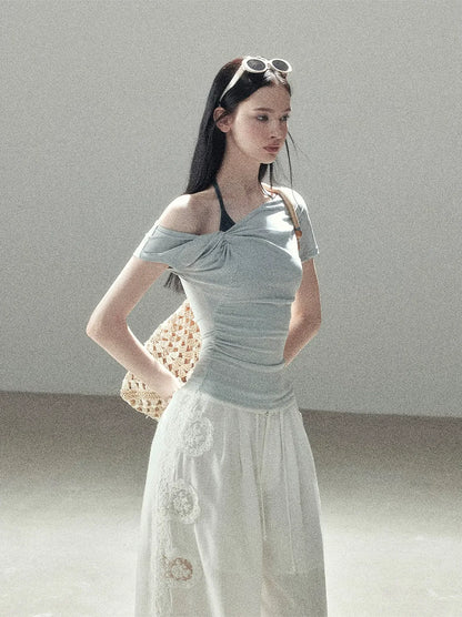 Asymmetric Twist Off-Shoulder Tee