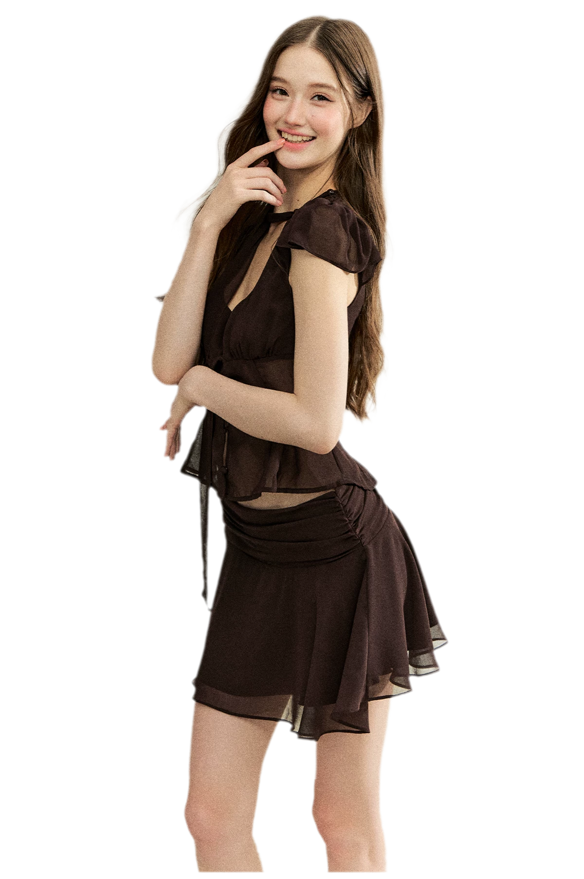 Faux Silk Top Skirt
