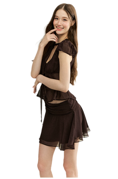 Faux Silk Top Skirt