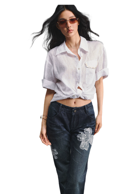 Linen Relaxed Cuff Shirt