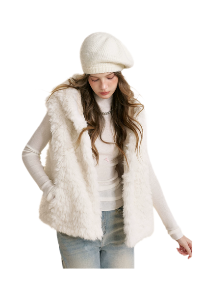 Bear Fleece Hooded Vest