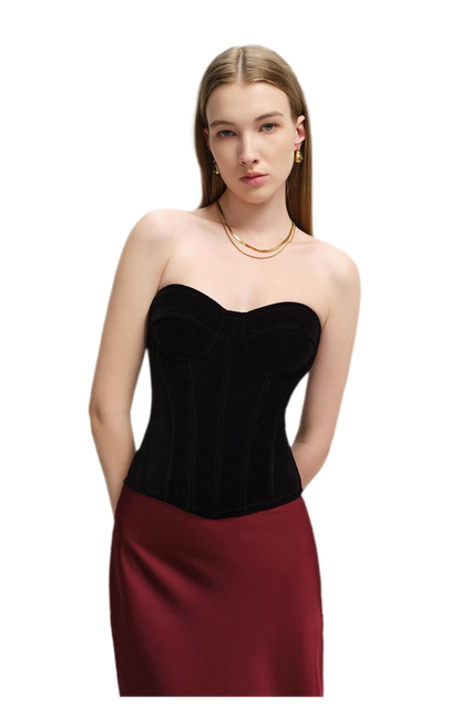 Velvet Boned Corset Top