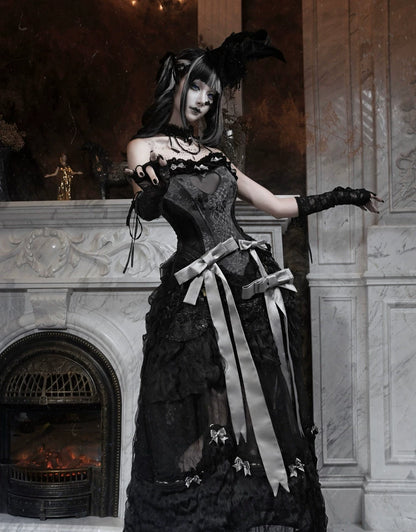 Gothic Bustle Train Skirt