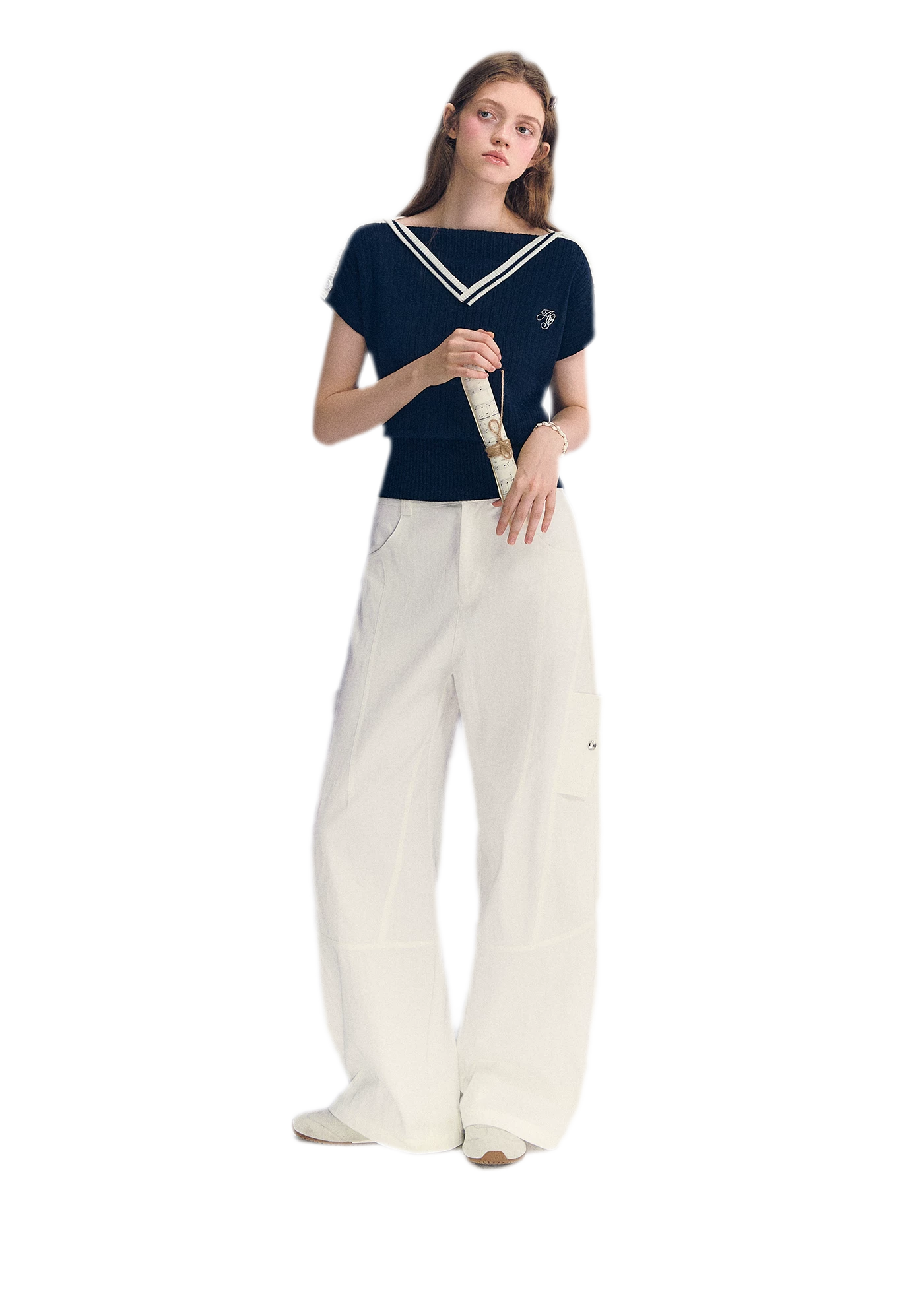 Contrast Trim Knit Top