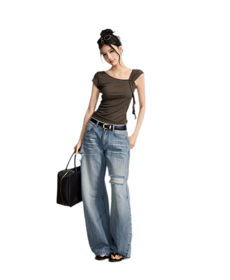 Draped Asymmetric Tee