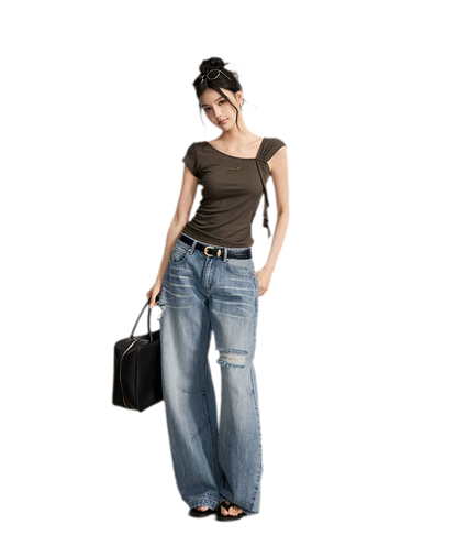 Draped Asymmetric Tee