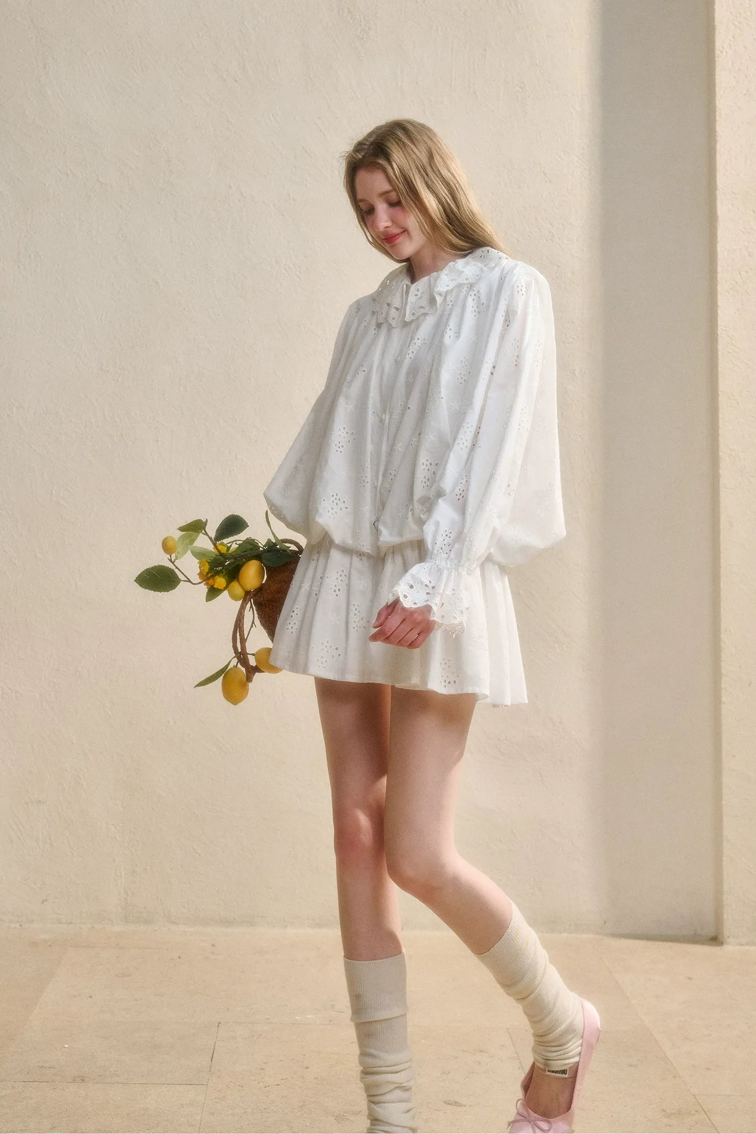 Embroidered Jacquard Shirt Dress