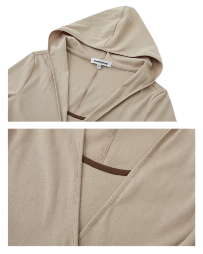 Cross Hooded Long Sleeve Top
