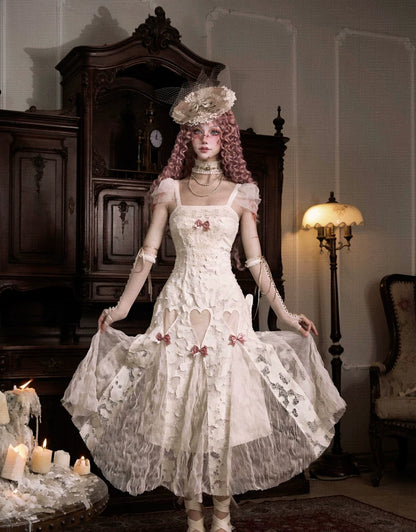Cotton Lace Cutout Maxi Dress