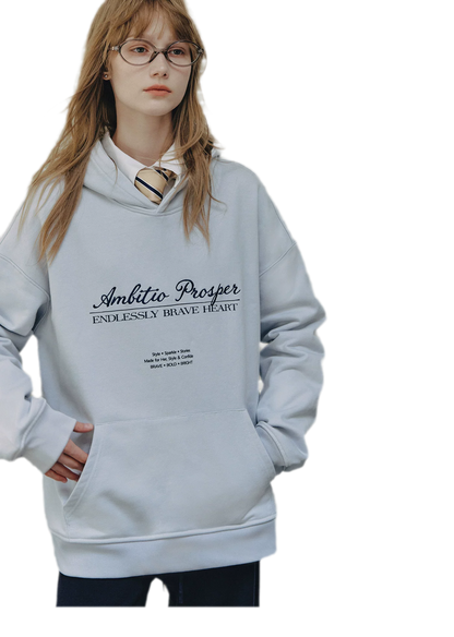 Embroidered Cotton Hooded Sweatshirt