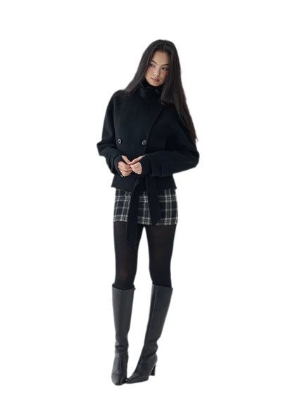 Double-Faced Wool Short Coat