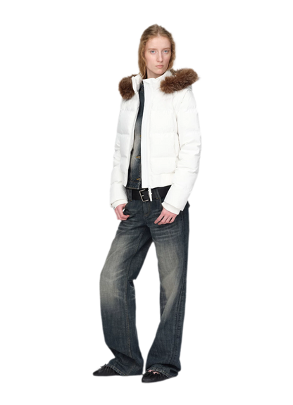 Perlmuttglänzende Steppdaunenjacke