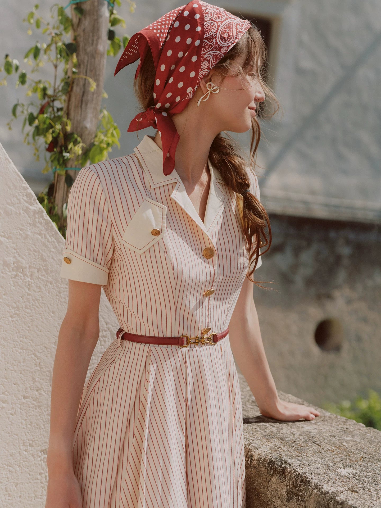 Vintage Striped Cotton Dress