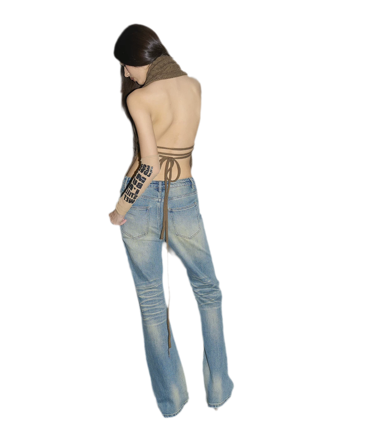 Pearl Embellished Straight Jeans