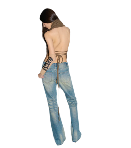 Pearl Embellished Straight Jeans