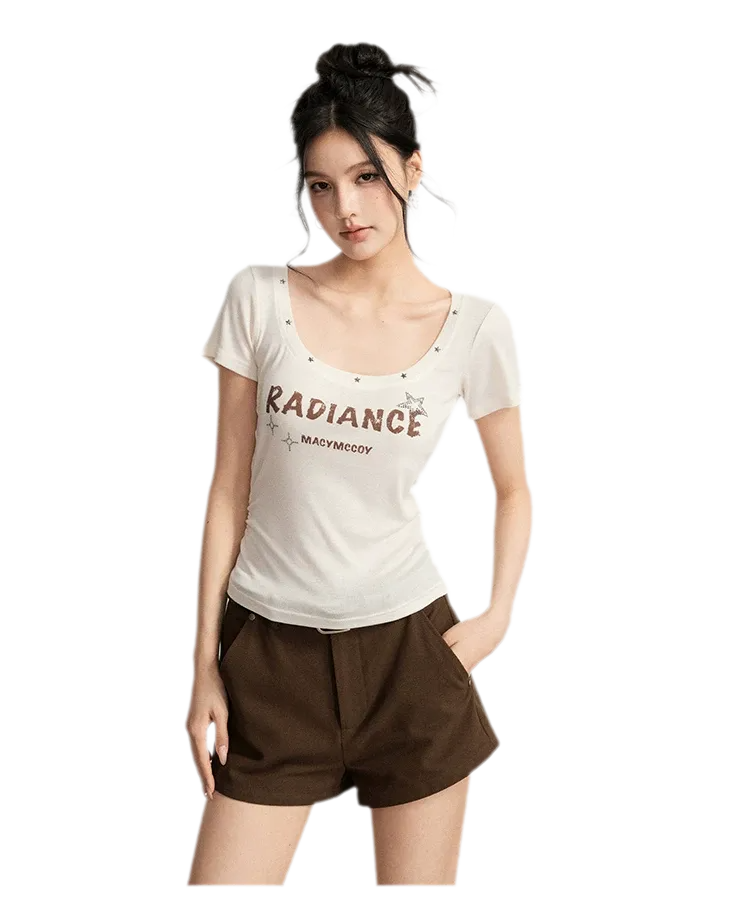 Rhinestone Cotton Summer Shorts