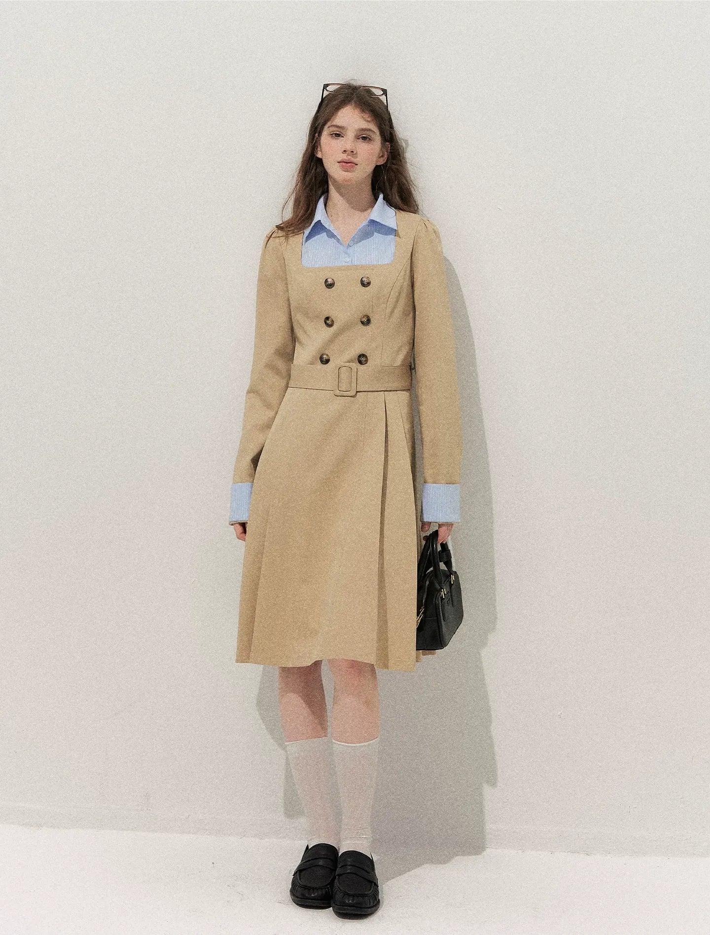 Vintage Trench Collar Dress