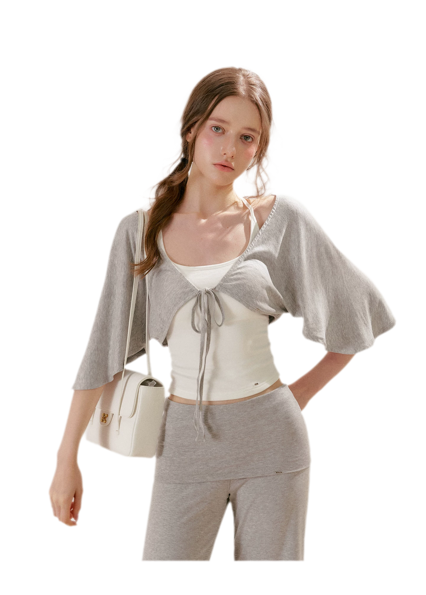 Airy Cloud Feel Halter U-Neck Vest and Batwing