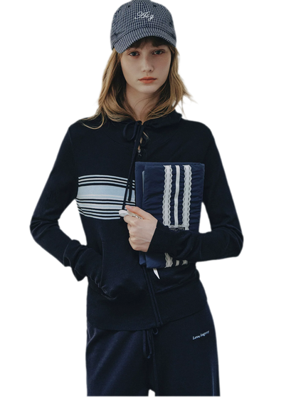 Striped Hooded Three-Piece Set