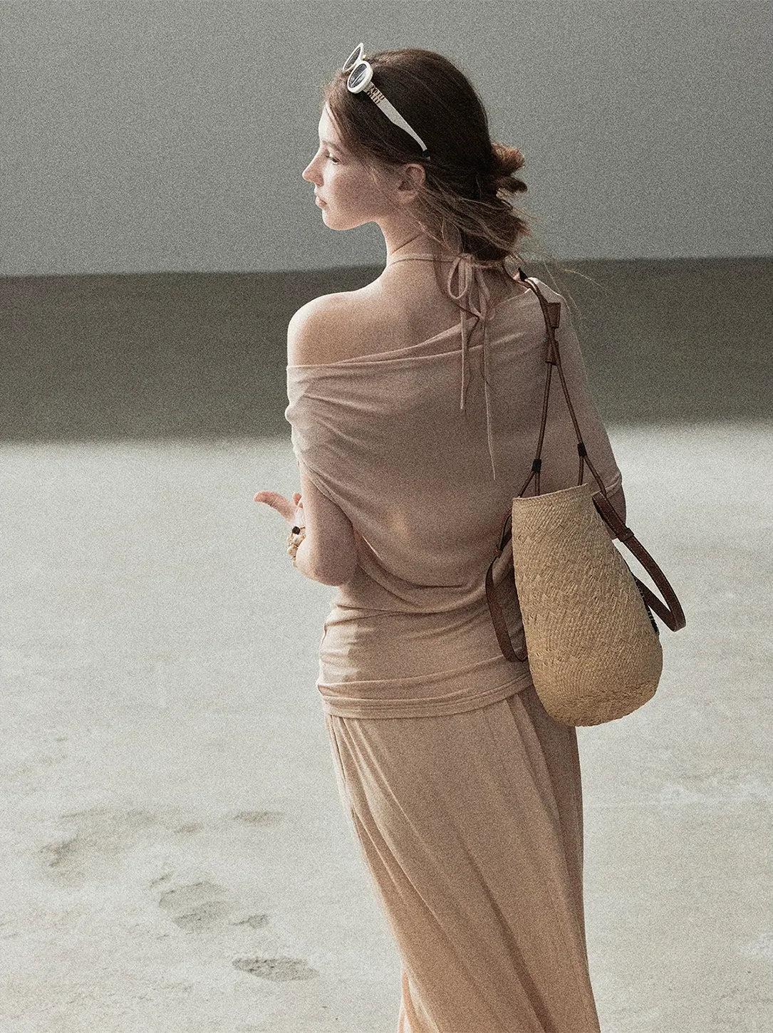 Knot Drape Midi Skirt Set
