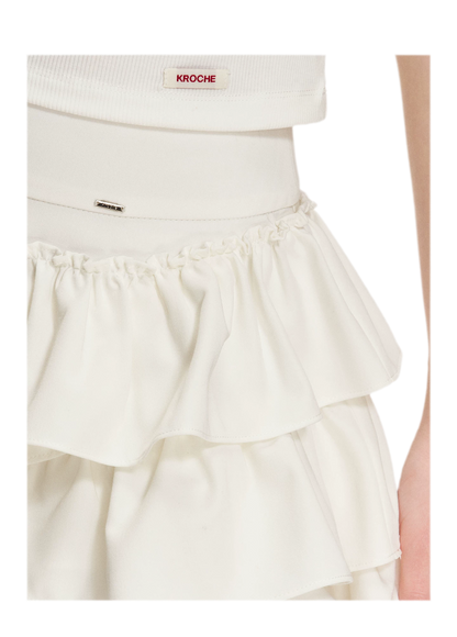 Irregular Cloud White A-line Skirt