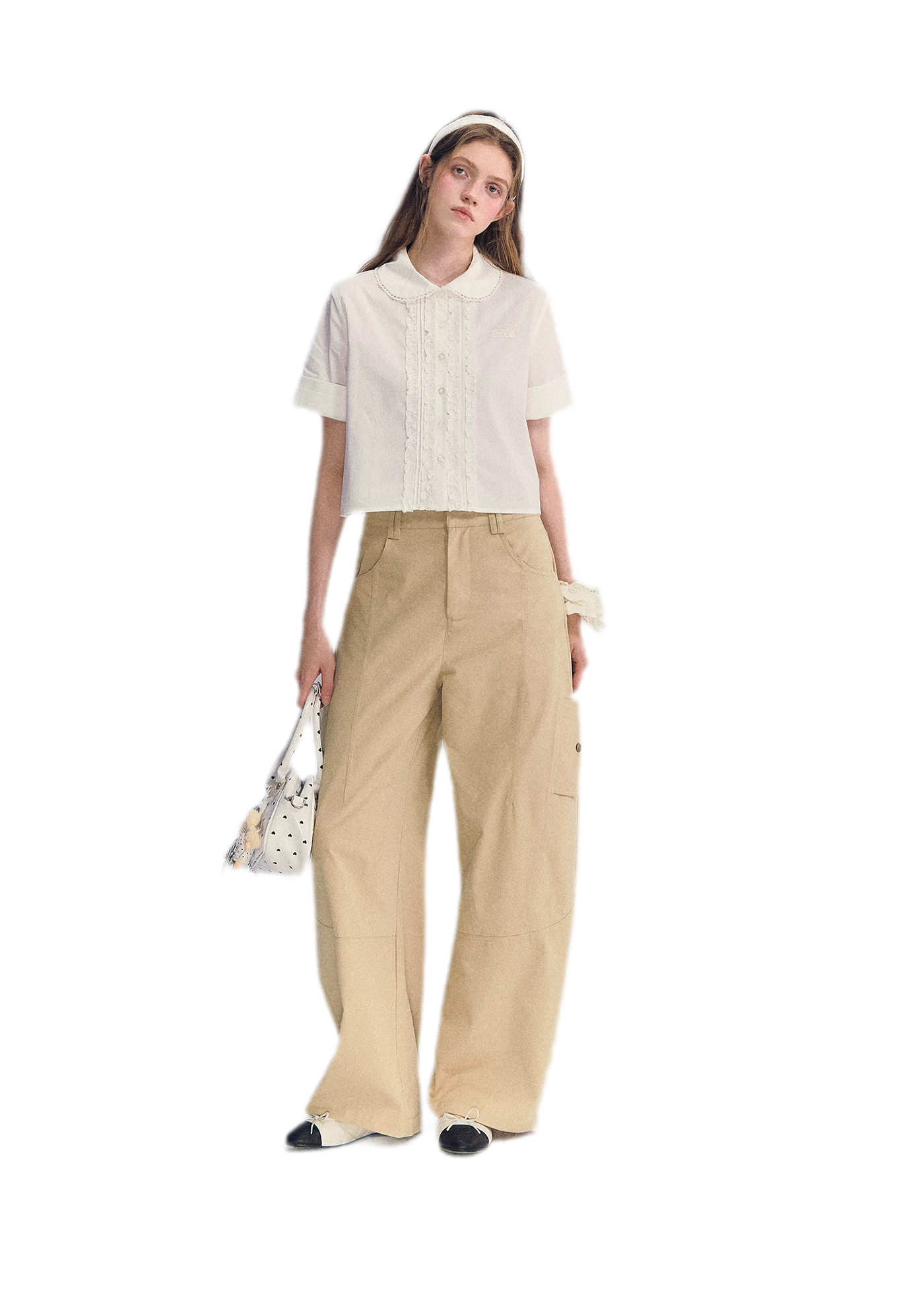 Deconstructed Curved Cargo Pants