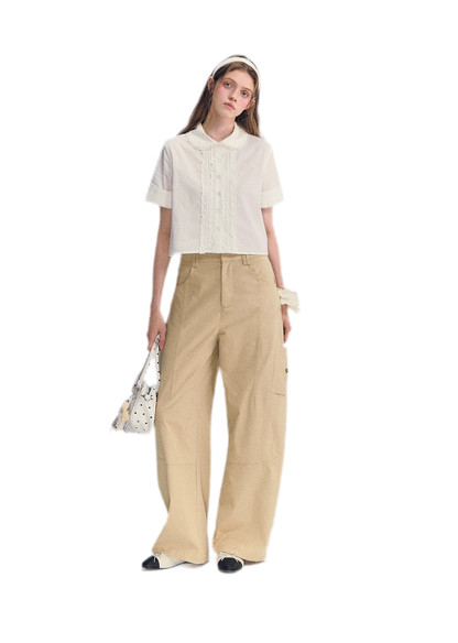 Deconstructed Curved Cargo Pants