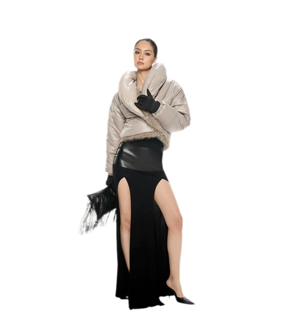 Detachable Hood Cutout Dress