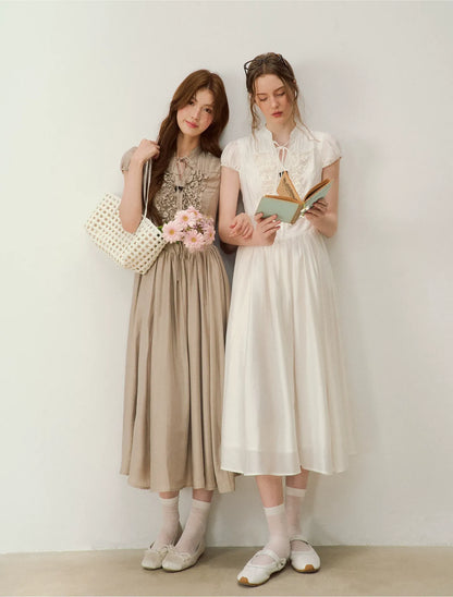 Ruffle V-Neck Maxi Dress