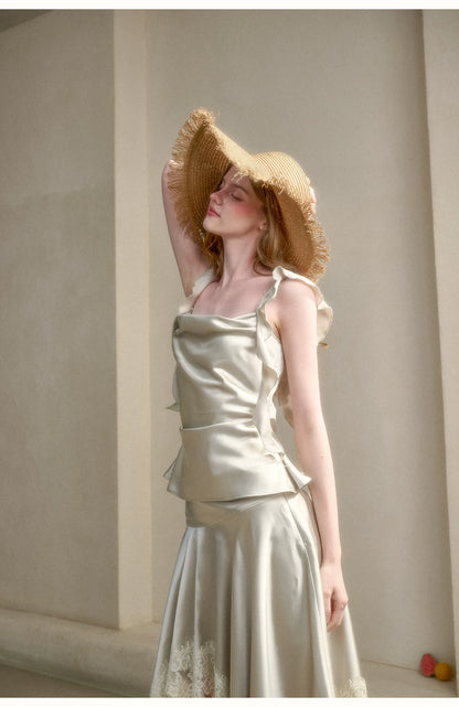Sage Green Ocean Satin Set
