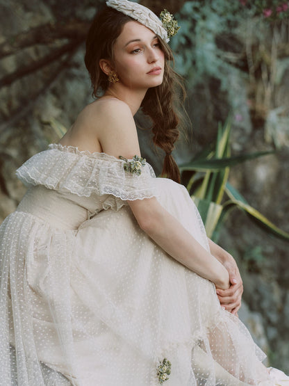 French Lace Princess Midi Dress