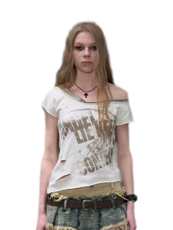 Asymmetric Graffiti T-Shirt