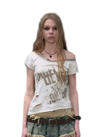 Asymmetric Graffiti T-Shirt