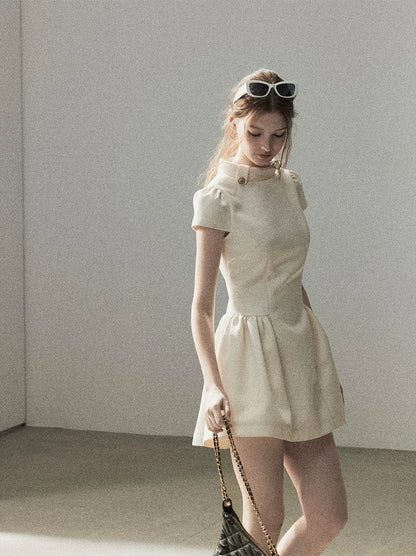 Satin A-Line Mini Dress
