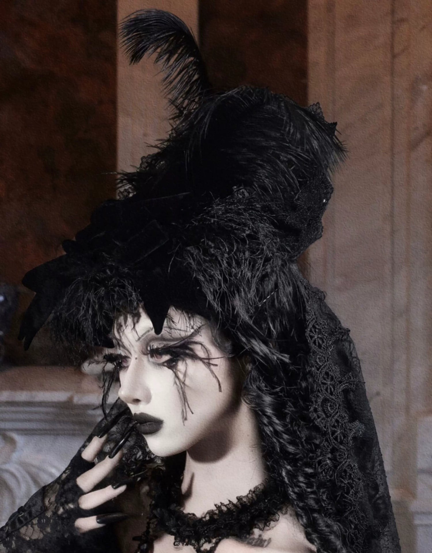 Feather Veil Gothic Hat