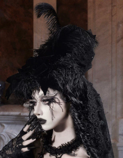 Feather Veil Gothic Hat