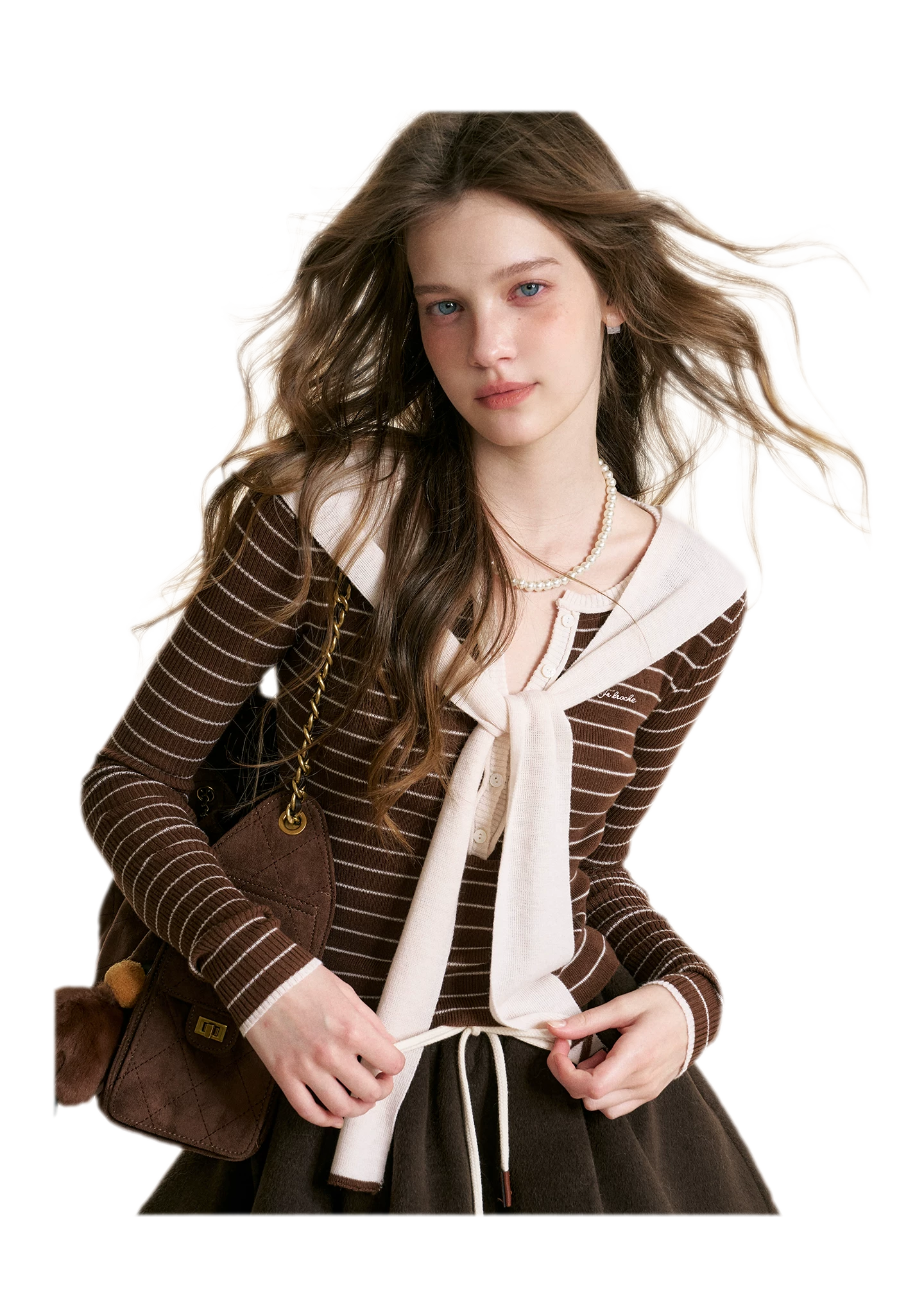 Wool Blend Shawl Knit Top