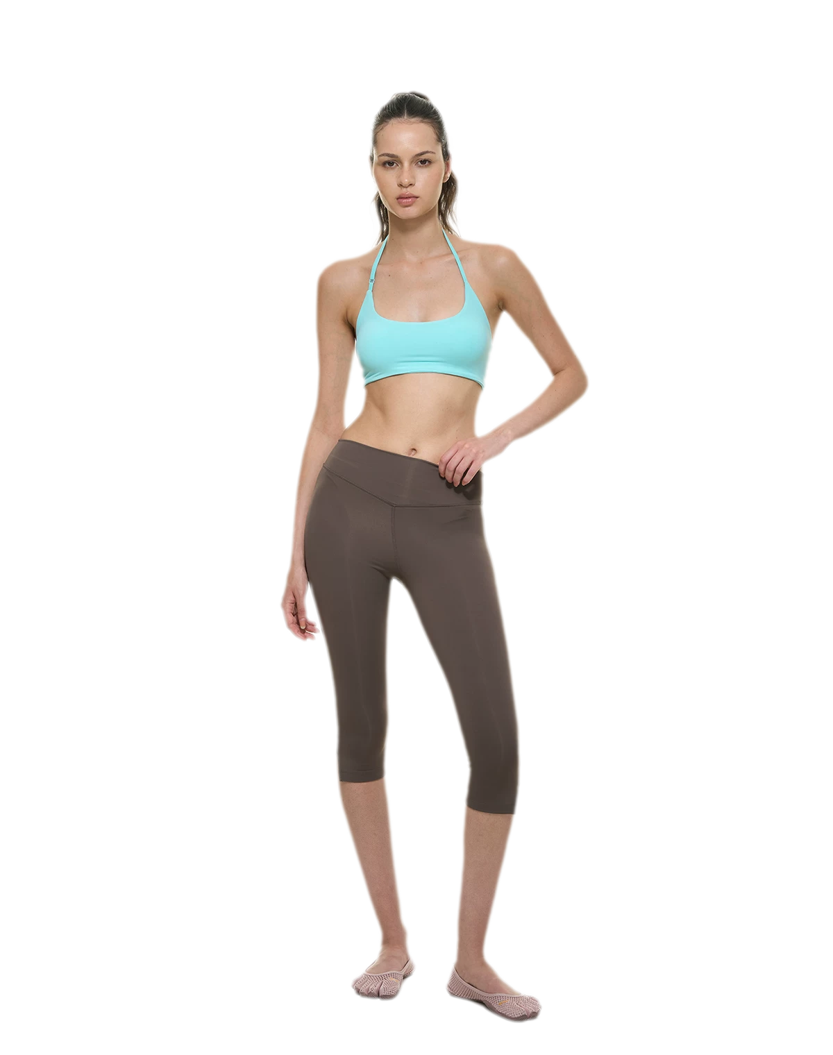 Bare-Feel Slit Capri Pants