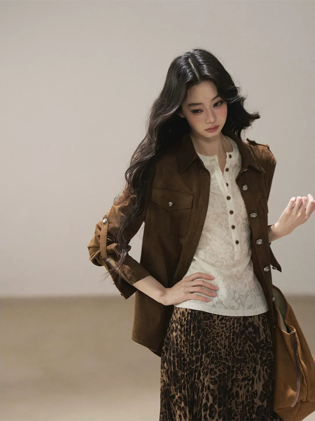 Paisley Jacquard Cropped Wool Top